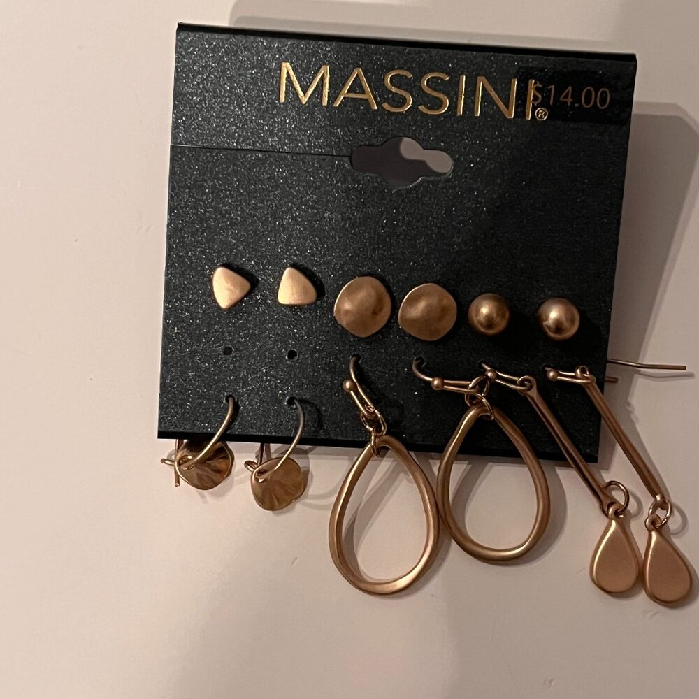 Massini Earrings Set 6ā Pairs Assorted Styles New with Tags
